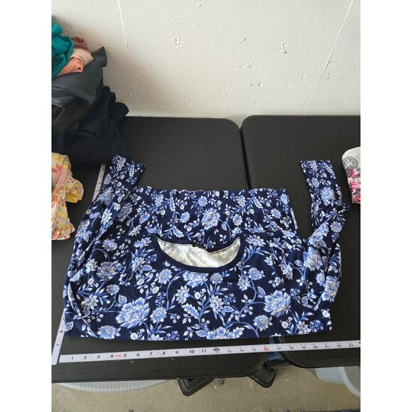 Talbots Womens Blue Floral Long Sleeve Sweater Size Large Preppy Fall Boho Knit - Picture 5 of 7